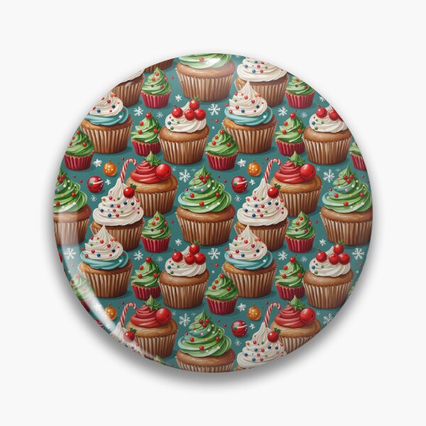 Artikelvorschau, Festliches Weihnachtscupcake-Muster mit weihnachtlichem Zuckerguss entworfen und verkauft von Fabricbella.