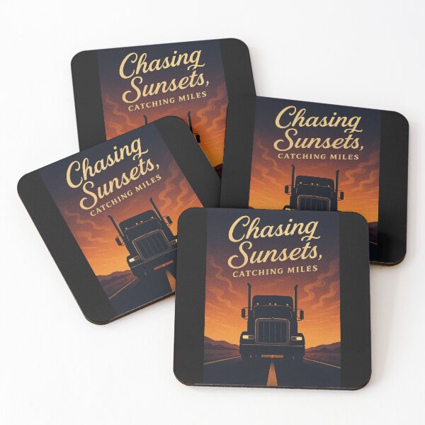 Item preview, Chasing Sunsets, Catching Miles  Trucker Sunset Poster designed and sold by mbmstores.