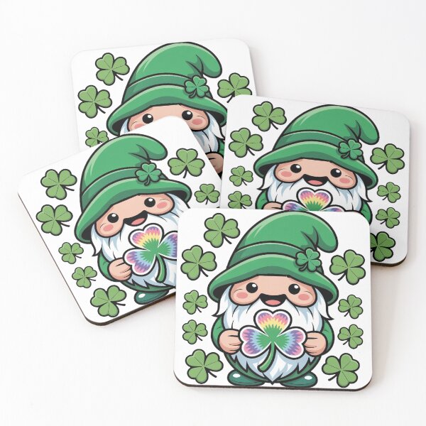 Item preview, Irish Gnome with Rainbow Clover designed and sold by QuiteOrbit.