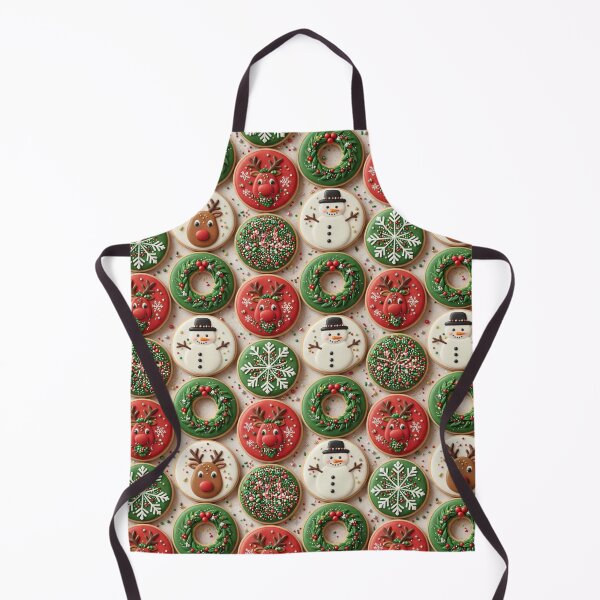 Item preview, Decorated Christmas Cookie Pattern with Festive Icons designed and sold by Fabricbella.