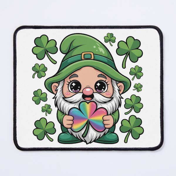 Item preview, Rainbow Shamrock Gnome Irish Holiday designed and sold by QuiteOrbit.