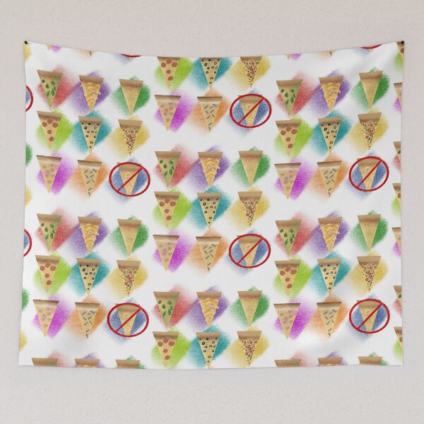 Item preview, No Pineapple Pizza Slice Pattern - Funny Food Illustration designed and sold by TheArtOfTreble.