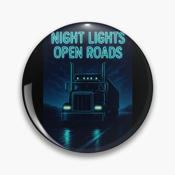 Item preview, Night Lights, Open Roads  Neon Highway Truck Poster designed and sold by mbmstores.