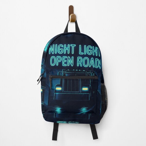 Item preview, Night Lights, Open Roads Neon Highway Truck Poster designed and sold by mbmstores.
