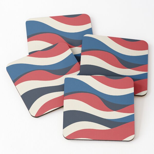 Item preview, Modern Red White Blue Wave Pattern designed and sold by OldGloryForge.