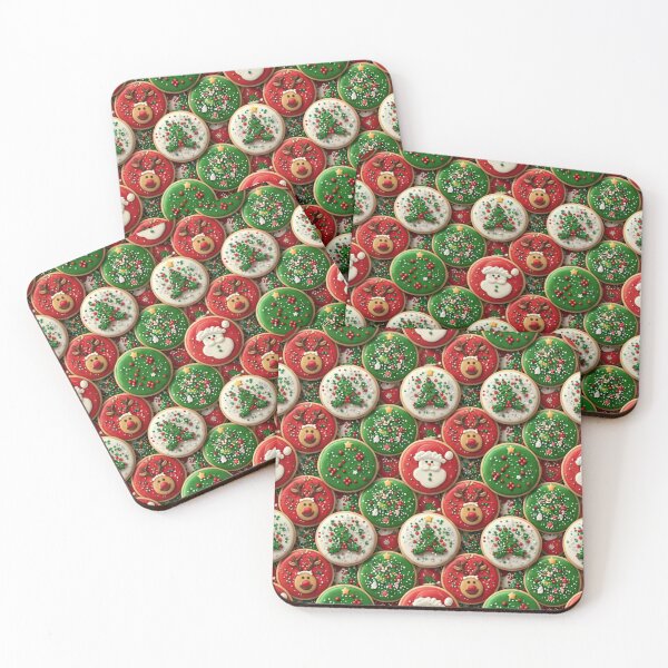 Item preview, Festive Christmas Cookie Pattern with Holiday Characters designed and sold by Fabricbella.