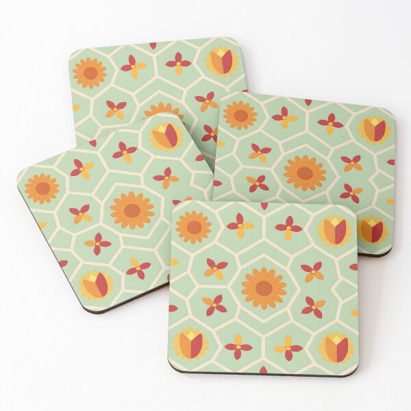 Item preview, Floral Honeycomb Pattern Throw Pillow designed and sold by FestivityFinds.