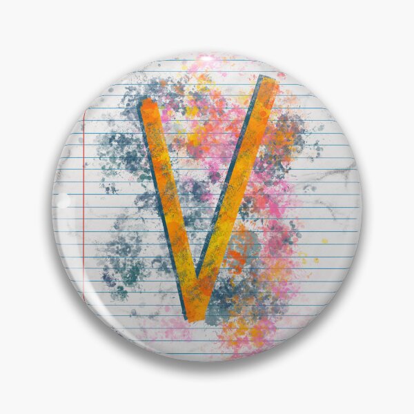 Item preview, Abstract Letter V Splatter - Energetic Notebook Initial Art designed and sold by TheArtOfTreble.