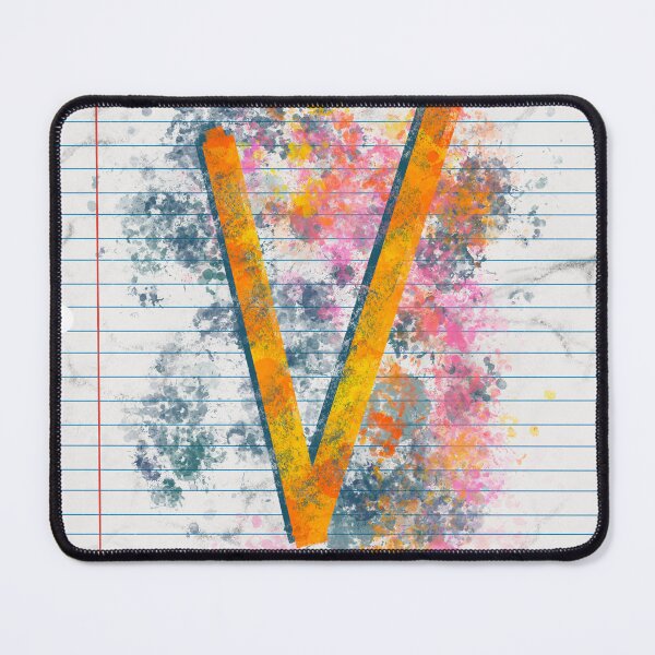 Item preview, Abstract Letter V Splatter - Energetic Notebook Initial Art designed and sold by TheArtOfTreble.