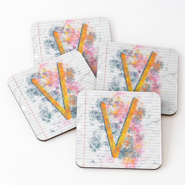 Item preview, Abstract Letter V Splatter - Energetic Notebook Initial Art designed and sold by TheArtOfTreble.
