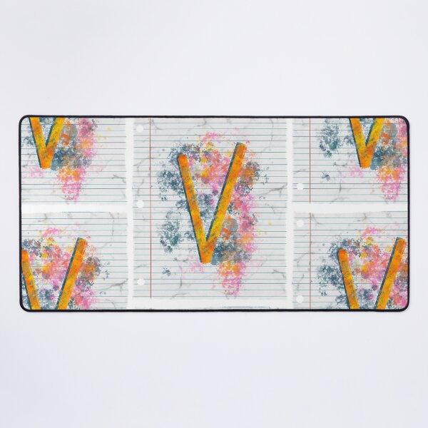 Item preview, Abstract Letter V Splatter - Energetic Notebook Initial Art designed and sold by TheArtOfTreble.