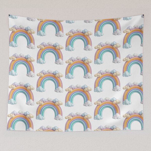 Item preview, Pastel Rainbow With Fluffy Clouds designed and sold by rachada99.