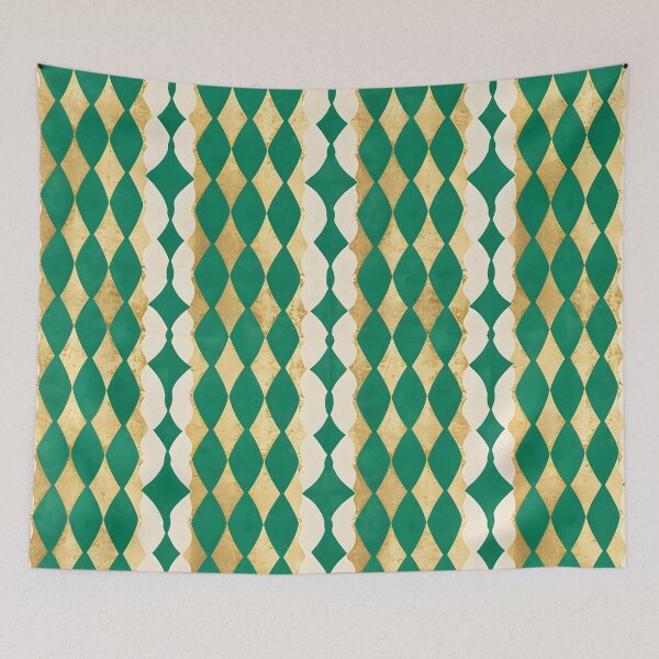 Item preview, St. Patrick's Day Green and Gold Geometric Pattern iPhone Case designed and sold by FestivityFinds.