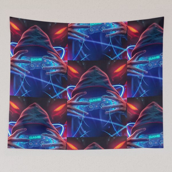 Item preview, Neon Hooded Gamer Design - Cyberpunk PlayStation Style designed and sold by Hipatye26.