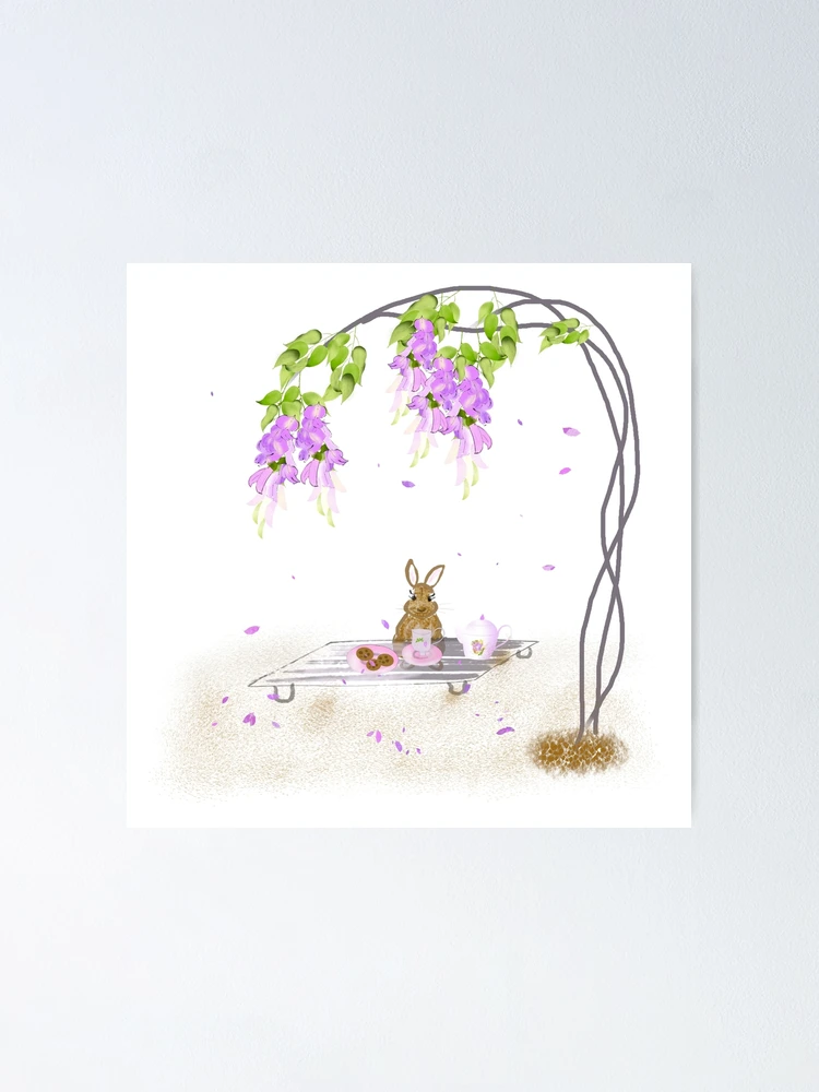 Thumbnail 1 of 3, Poster, Easter - Rabbit and Tea designed and sold by TheColorBliss.