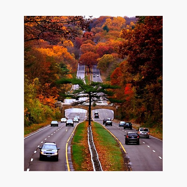 Connecticut - Autumn on the Merritt Photographic Print