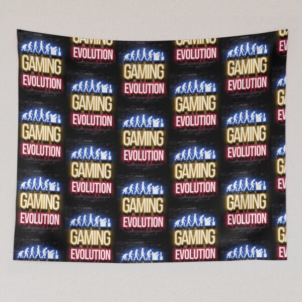 Item preview, "Gaming Evolution" Design - Neon Human Evolution - Gaming History Style designed and sold by Hipatye26.