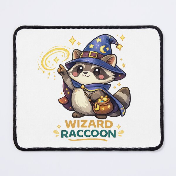 Item preview, Wizard Raccoon Kawaii Sticker (Cute Magical Animal Character) designed and sold by jgvisualarts.