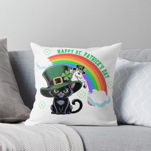 Item preview, Lucky Clover Rainbow Black Cat designed and sold by QuiteOrbit.