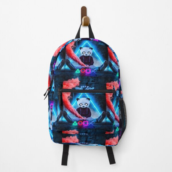 Item preview, "Let's Play" Neon Panda Gamer Design - Cyberpunk PlayStation Style designed and sold by Hipatye26.
