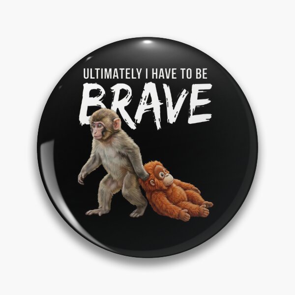 Item preview, Viral Baby Monkey With Plush Toy – Be Brave Quote – Emotional Animal Comfort Art designed and sold by CrescentCrew.
