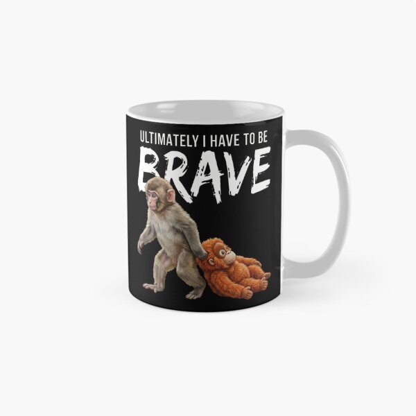 Item preview, Viral Baby Monkey With Plush Toy – Be Brave Quote – Emotional Animal Comfort Art designed and sold by CrescentCrew.