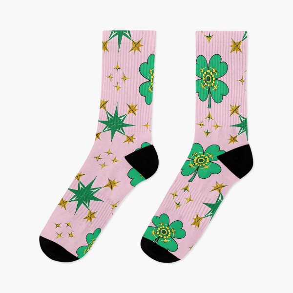 Item preview, St. Patrick's Day Clover and Star Pattern Socks designed and sold by FestivityFinds.