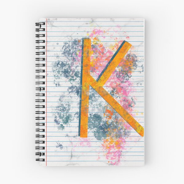 Item preview, Abstract Letter K Splatter - Vibrant Notebook Initial Art designed and sold by TheArtOfTreble.