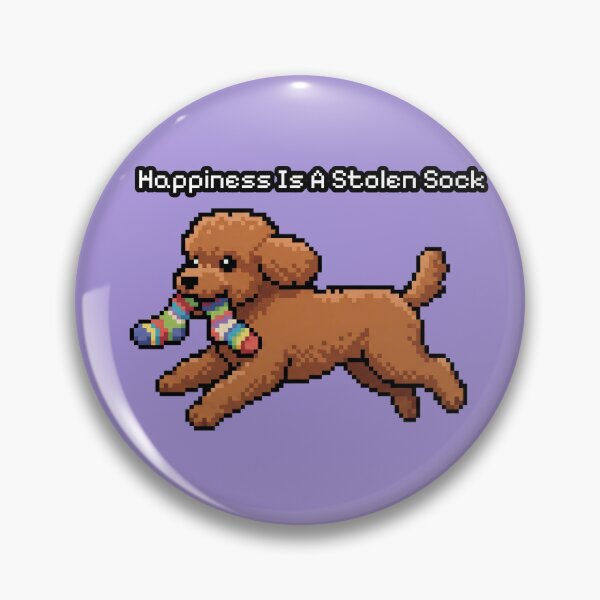 Item preview, Happiness Is A Stolen Sock Pixel Art Poodle designed and sold by hanappong.