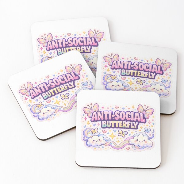 Item preview, Anti Social Butterfly Cute Y2K Sticker Introvert Aesthetic Design designed and sold by MrDev.