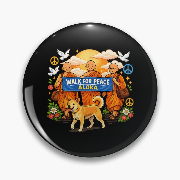 Item preview, Walk for Peace Monks with Aloka Dog  designed and sold by CristHuds.