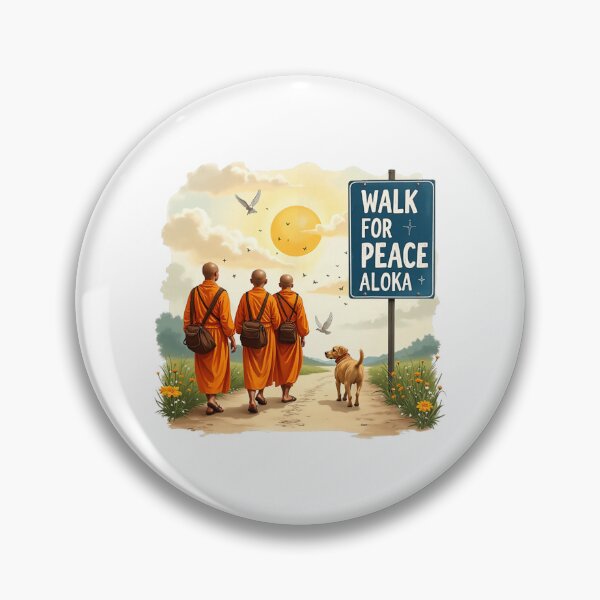 Item preview, Walk for Peace Monks with Aloka Dog  designed and sold by CristHuds.
