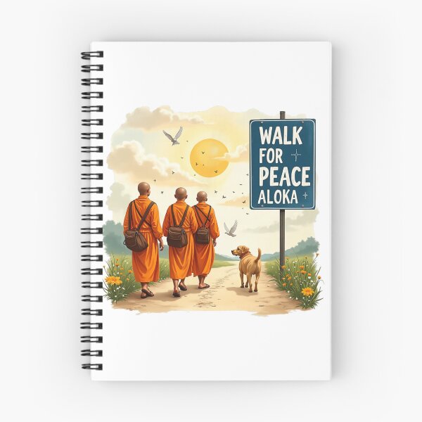 Item preview, Walk for Peace Monks with Aloka Dog  designed and sold by CristHuds.