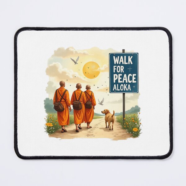 Item preview, Walk for Peace Monks with Aloka Dog  designed and sold by CristHuds.