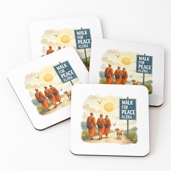 Item preview, Walk for Peace Monks with Aloka Dog  designed and sold by CristHuds.
