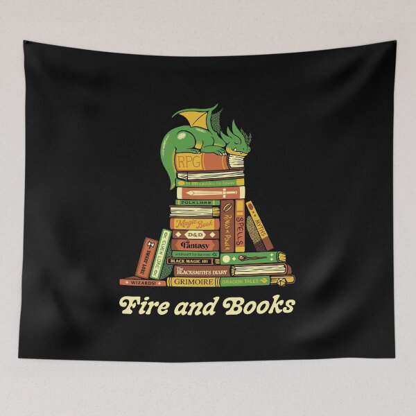 Item preview, Fire and Books Treasure Hoarder Dragon by Tobe Fonseca designed and sold by Tobe Fonseca®.