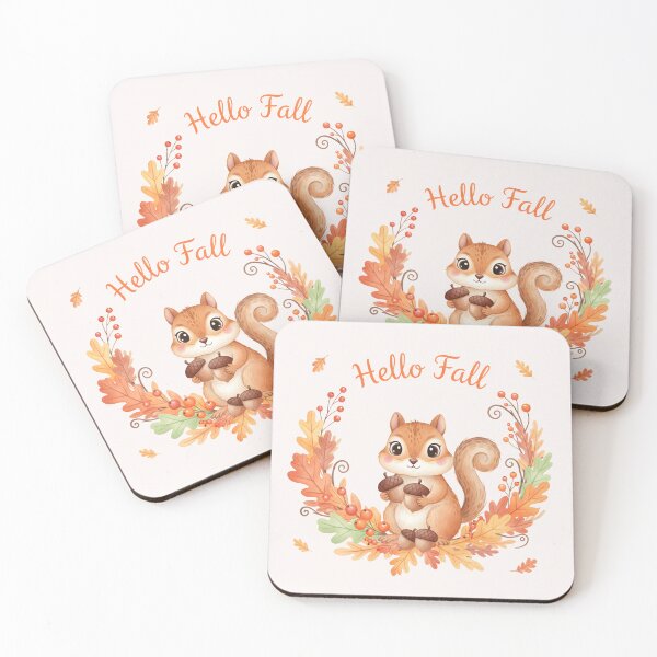 Item preview, Hello Fall Cute Squirrel with Acorns designed and sold by naragon4289.