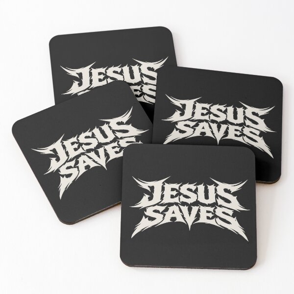 Item preview, Jesus Saves Heavy Metal Text Design designed and sold by Eh Plus Designs.