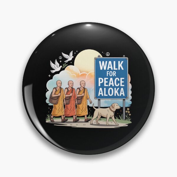 Item preview, Walk for Peace Monks with Aloka Dog designed and sold by CristHuds.