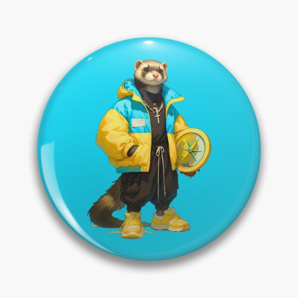Item preview, Cool Streetwear Ferret Sticker – Hip Hop Animal Character, Urban Fashion Art designed and sold by MYTHIC PEEL STICKERS.