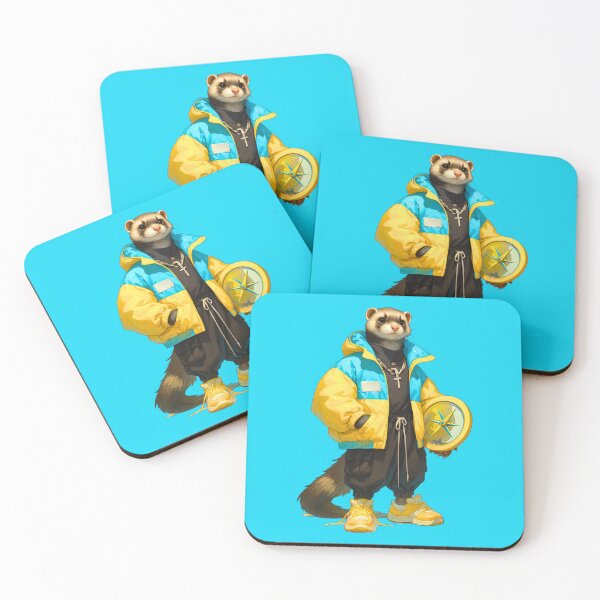 Item preview, Cool Streetwear Ferret Sticker – Hip Hop Animal Character, Urban Fashion Art designed and sold by MYTHIC PEEL STICKERS.