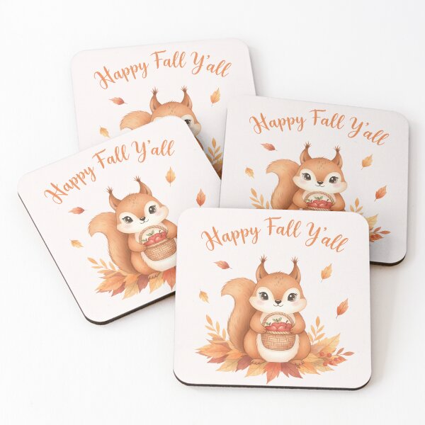 Item preview, Happy Fall Y’all Cute Squirrel with Apples designed and sold by naragon4289.