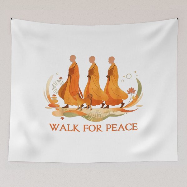 Item preview, Walk for Peace Monks with Aloka Dog designed and sold by CristHuds.