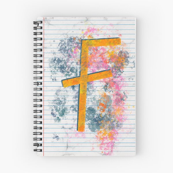 Item preview, Abstract Letter F Splatter - Vibrant Notebook Initial Art designed and sold by TheArtOfTreble.