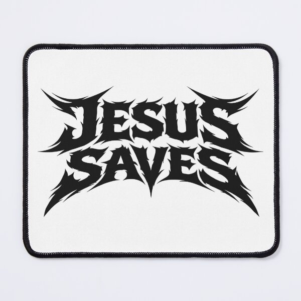 Item preview, Jesus Saves Heavy Metal Text Design designed and sold by Eh Plus Designs.