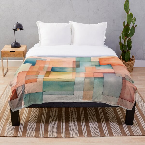 Aperçu de l'œuvre Motif quadrangulaire de style aquarelle aux couleurs pastel 3 créée et vendue par FlaskLab.