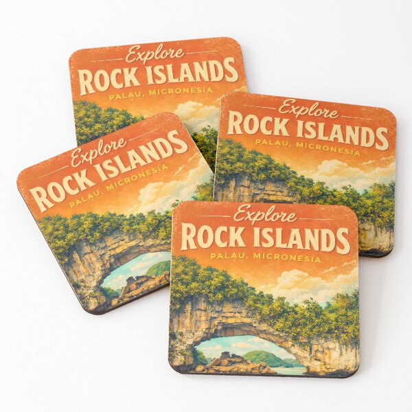 Item preview, Palau Micronesia Rock Islands Vintage Travel Tourism Art designed and sold by TravelersGems.