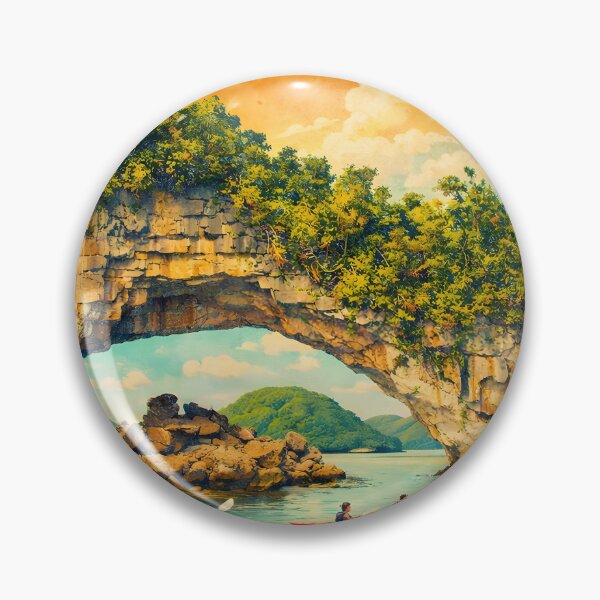Item preview, Palau Micronesia Rock Islands Vintage Travel Tourism Art designed and sold by TravelersGems.