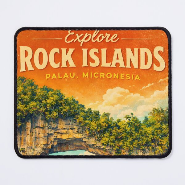 Item preview, Arte turístico de viajes antiguos de Palaos, Micronesia y las Islas Rocosas designed and sold by TravelersGems.