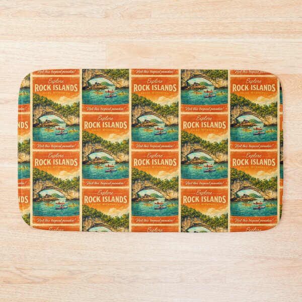 Item preview, Palau Micronesia Rock Islands Vintage Travel Tourism Art designed and sold by TravelersGems.